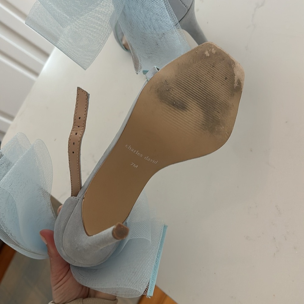 Baby blue bow heels - Picture 4 of 5